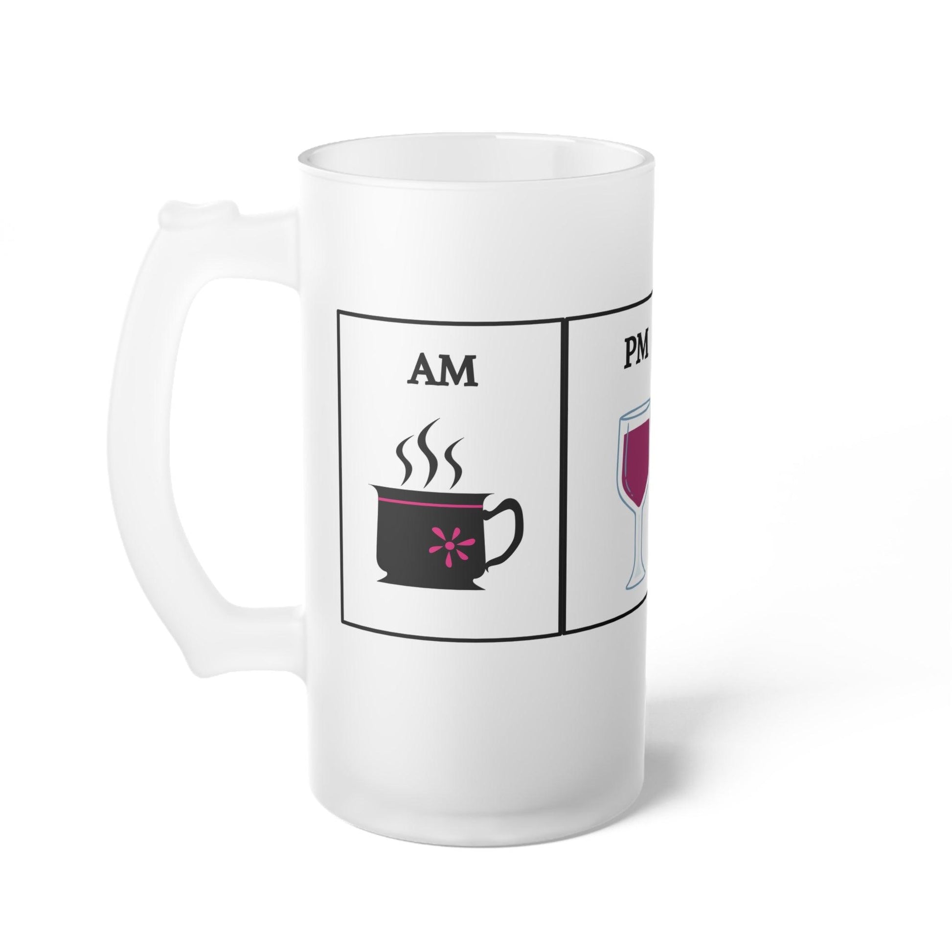 Wine and Coffee Frosted Glass Latte Mug - COFFEEBRE