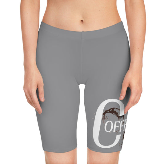 Women's Biker Sports Grey Shorts - COFFEEBRE