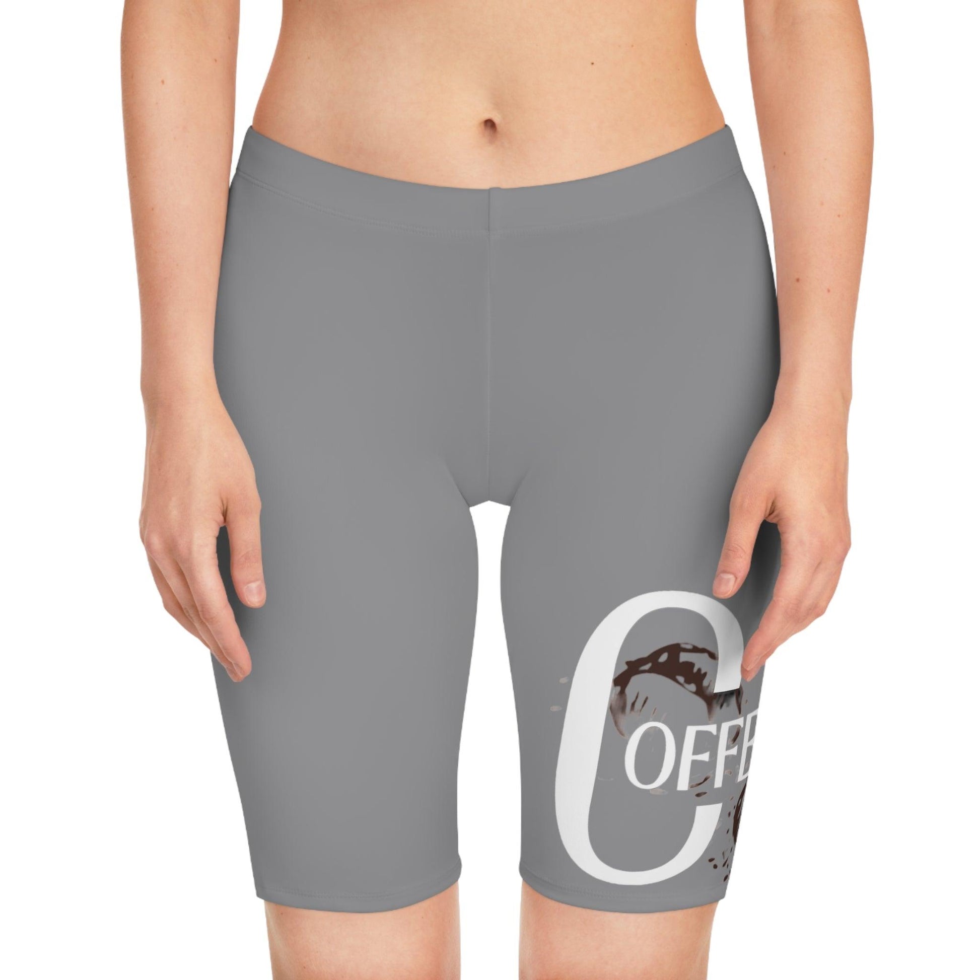Women's Biker Sports Grey Shorts - COFFEEBRE
