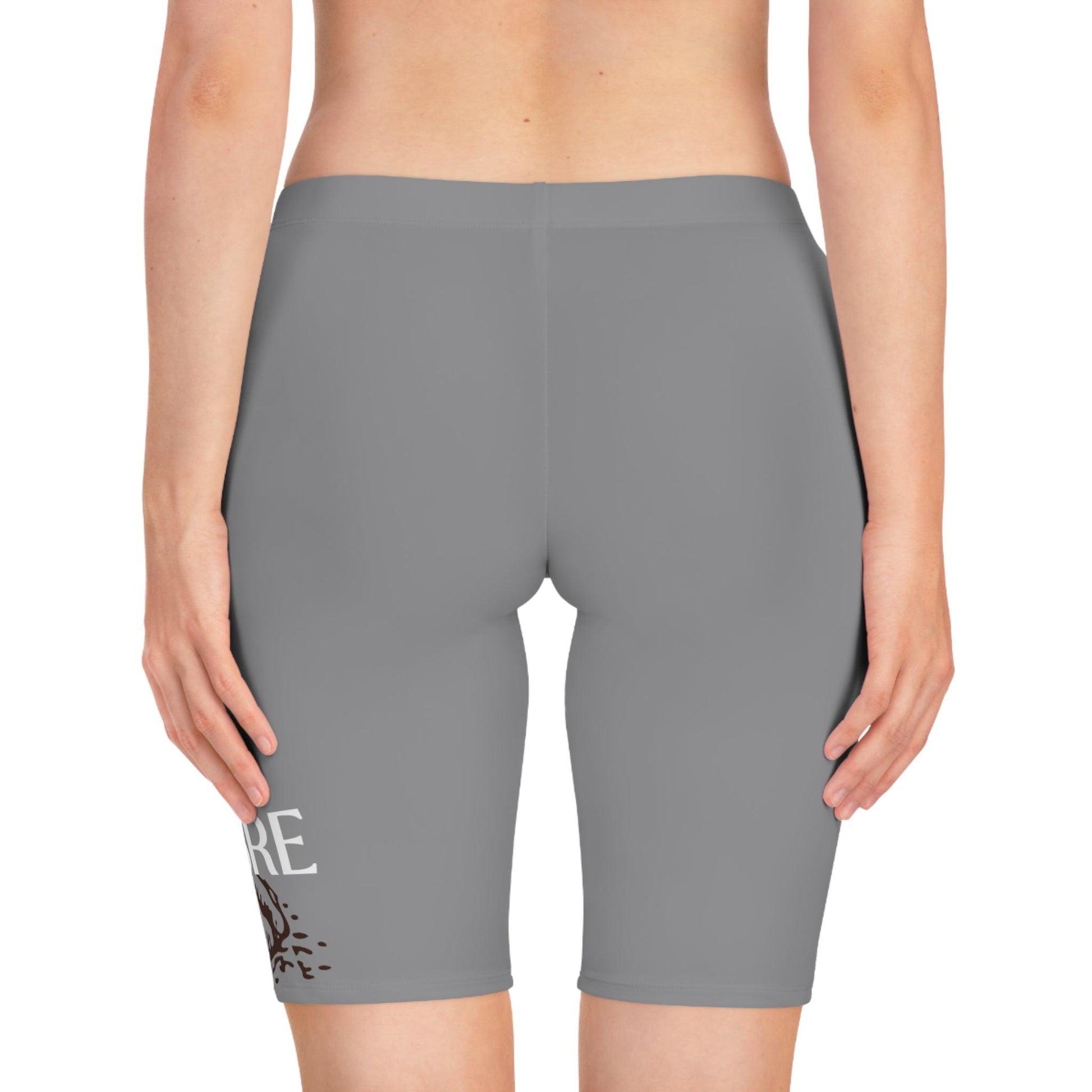 Women's Biker Sports Grey Shorts - COFFEEBRE